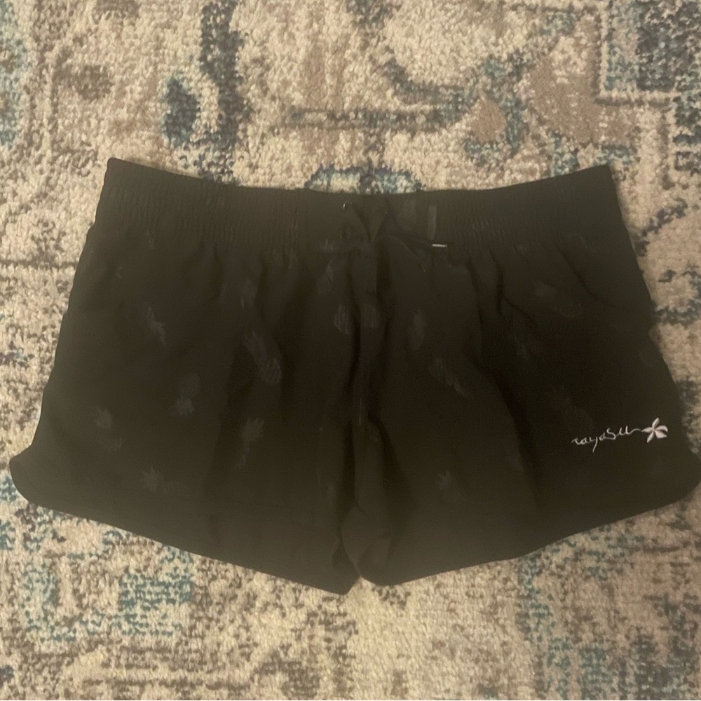 Raya Sun Black Pineapple Print Board Shorts-Sz XL